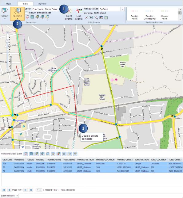 Selecting events by a polyline Selecting events by a polyline